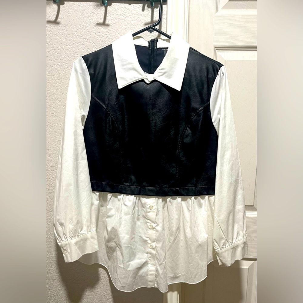 Venti 6 Italy Vegan Leather Dress Shirt Size Large